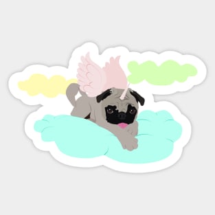 Unipug on a cloud Sticker